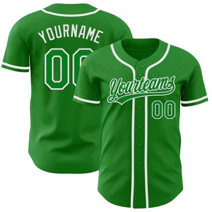 Grass Green White Authentic Baseball Jersey