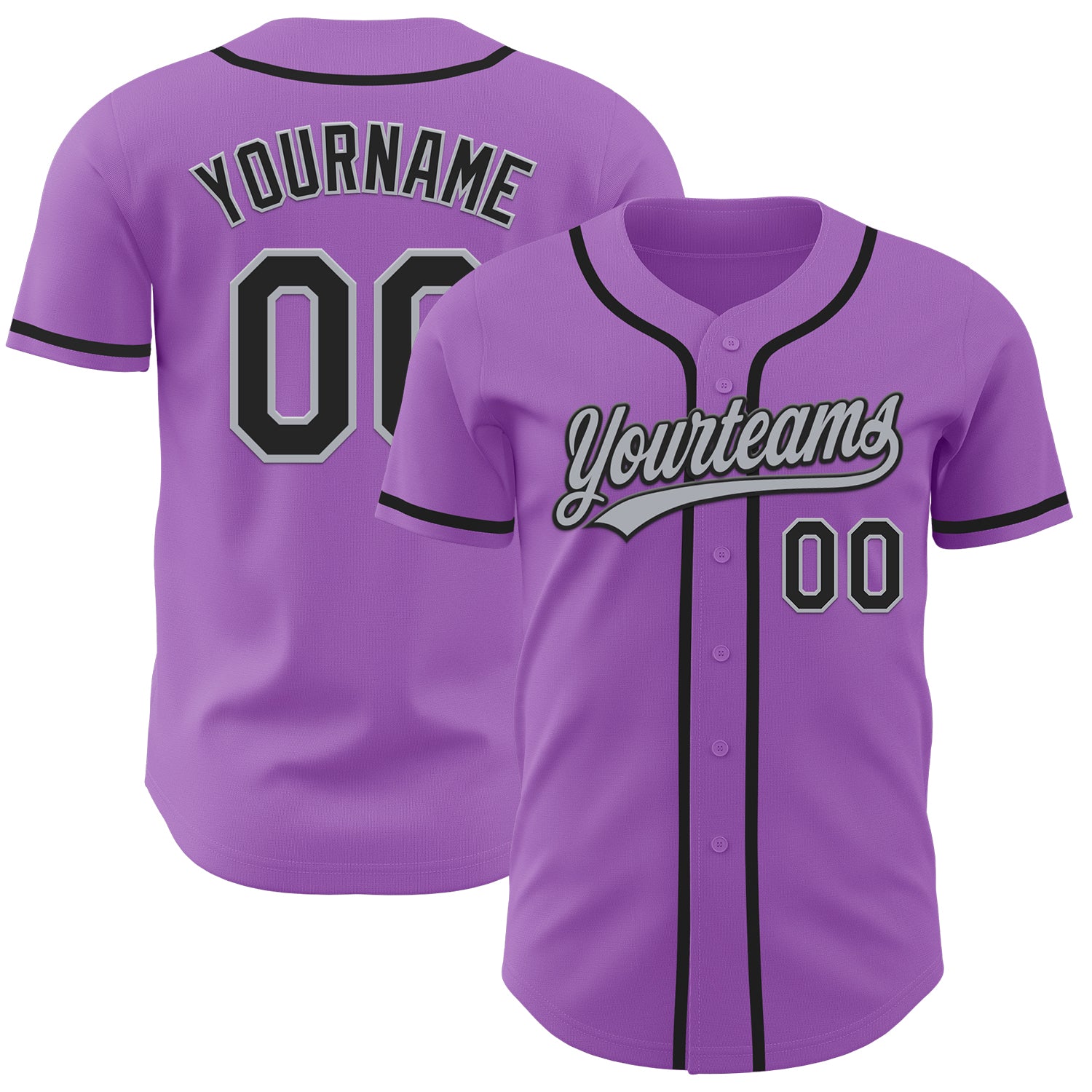 MediumPurple0009_1500x.jpg Medium Purple Black-Gray Authentic Baseball Jersey - Image 1