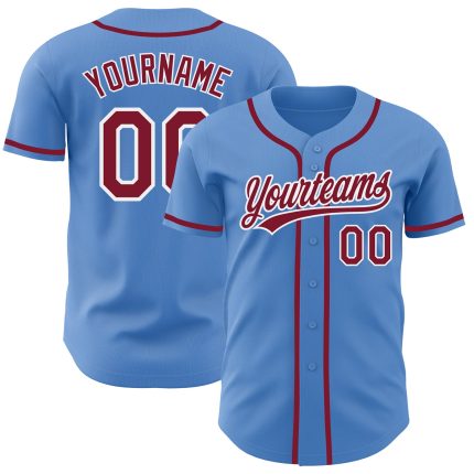 Powder Blue Crimson-White Authentic Baseball Jersey