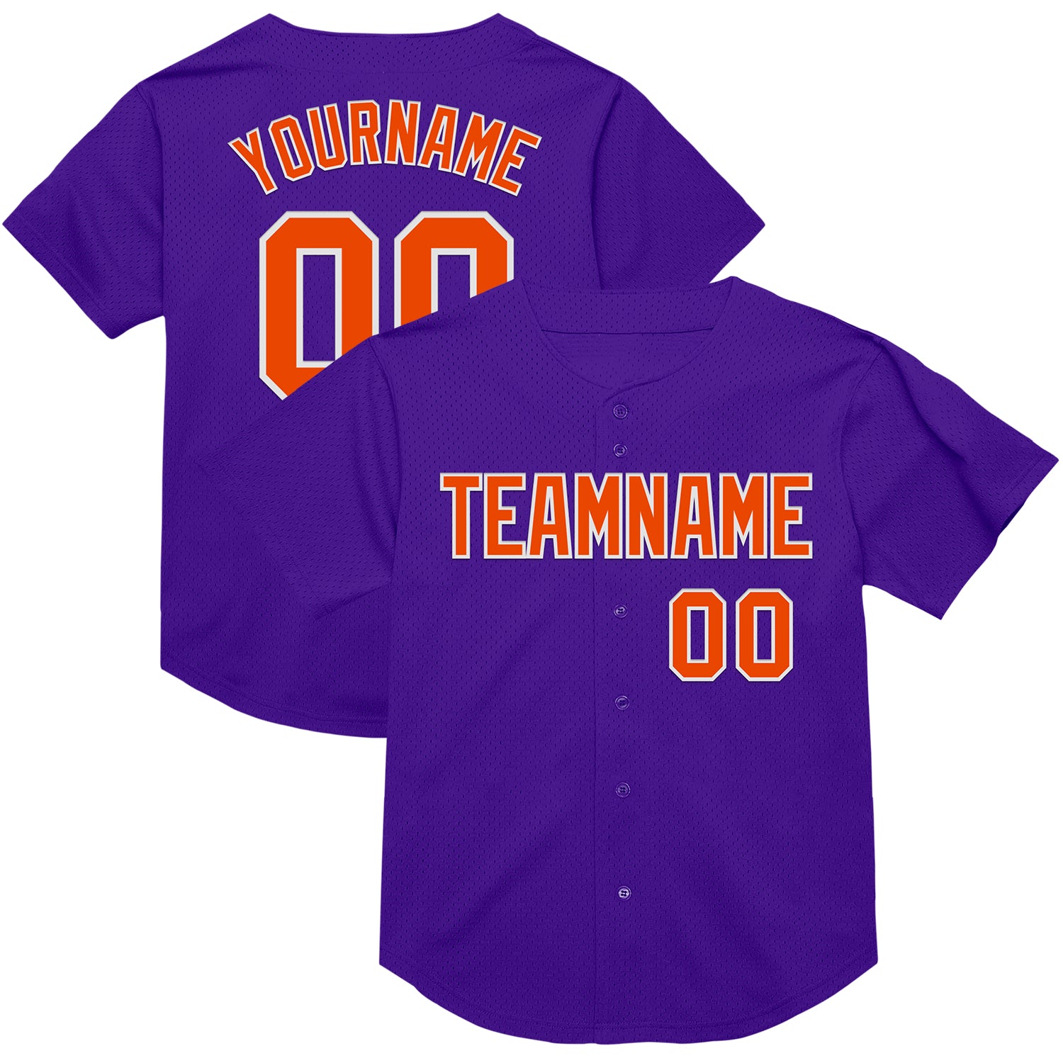 Purple0645_1500x.jpg Purple Orange-White Mesh Authentic Throwback Baseball Jersey - Image 1