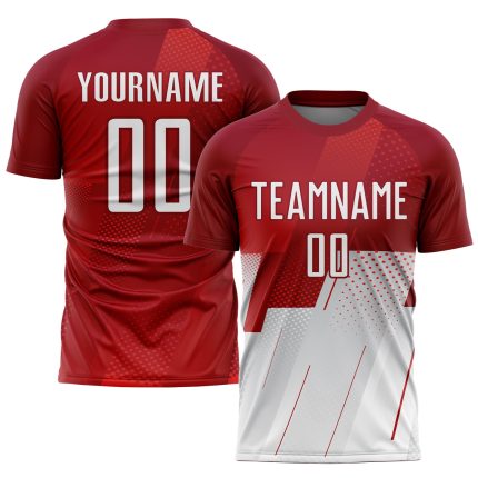 Red White Sublimation Soccer Uniform Jersey