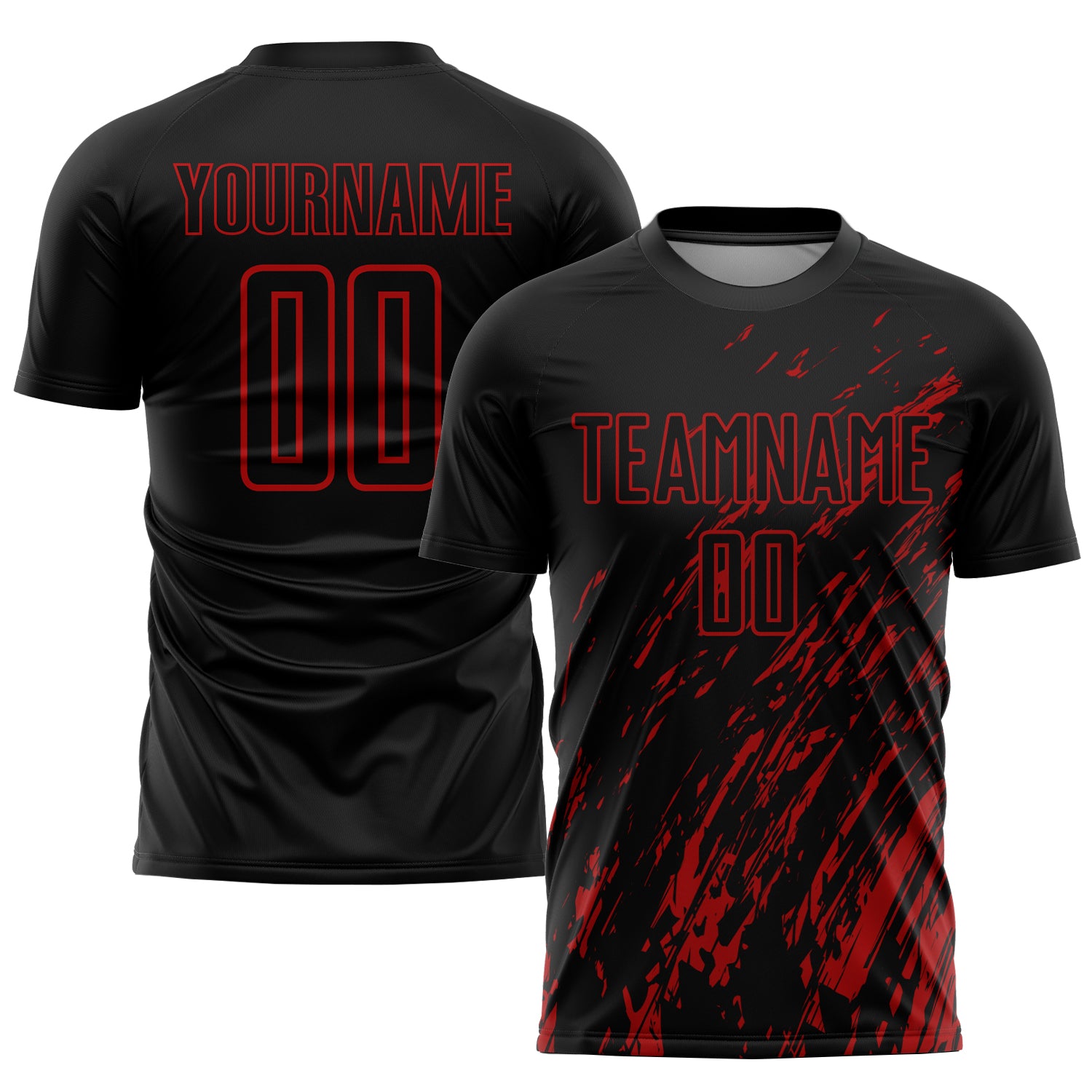 Soccer0964_1500x.jpg Black Red Sublimation Soccer Uniform Jersey - Image 1